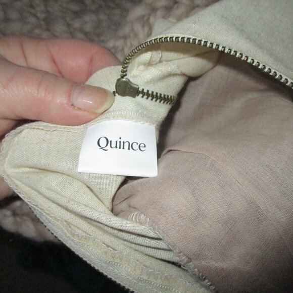 19x19 Quince Throw Pillow Covers taupe wool blend - Picture 5 of 5